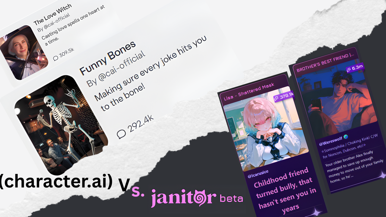 Character AI vs Janitor AI interface comparison 2025