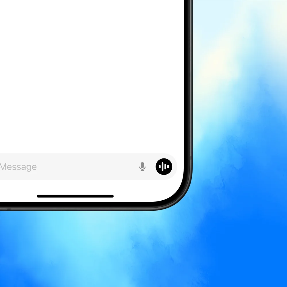 ChatGPT mobile app interface showing the audio waveform icon active during a real-time voice conversation.