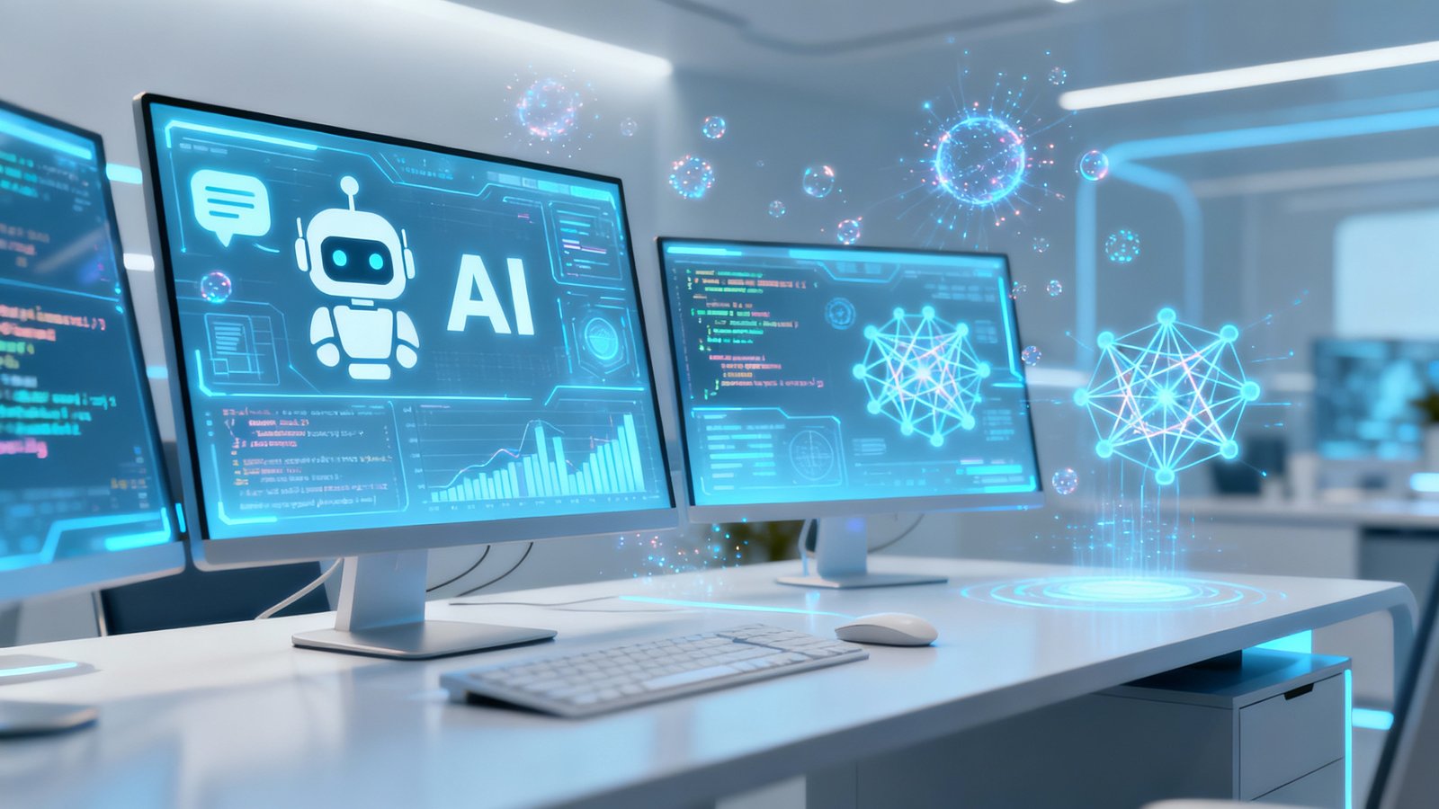 Collage of AI tools icons, representing free AI tools for 2025